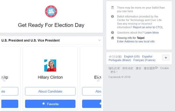 Facebook Election Page