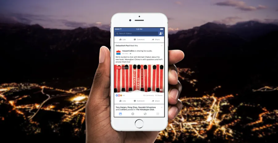 Facebook直播再出新招！推出「Live Audio」語音實況廣播