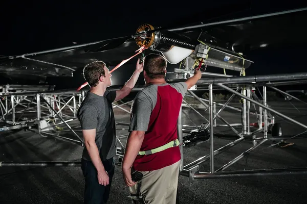 Mark Zuckerberg at Aquila first flight test