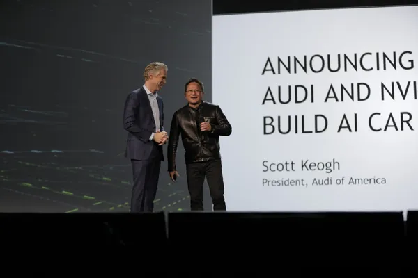 NVIDIA創辦人黃仁勳（右）、奧迪美國區總裁Scoot Keogh（左）_ NVIDIA提供.jp