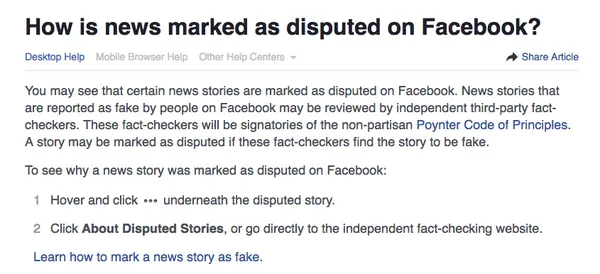 Facebook disputed