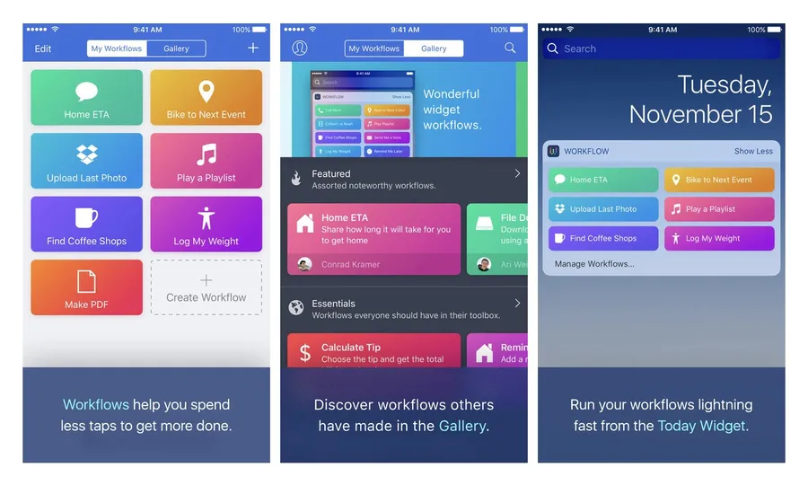 Apple收購了曾獲得蘋果設計獎的自動化工具「Workflow」