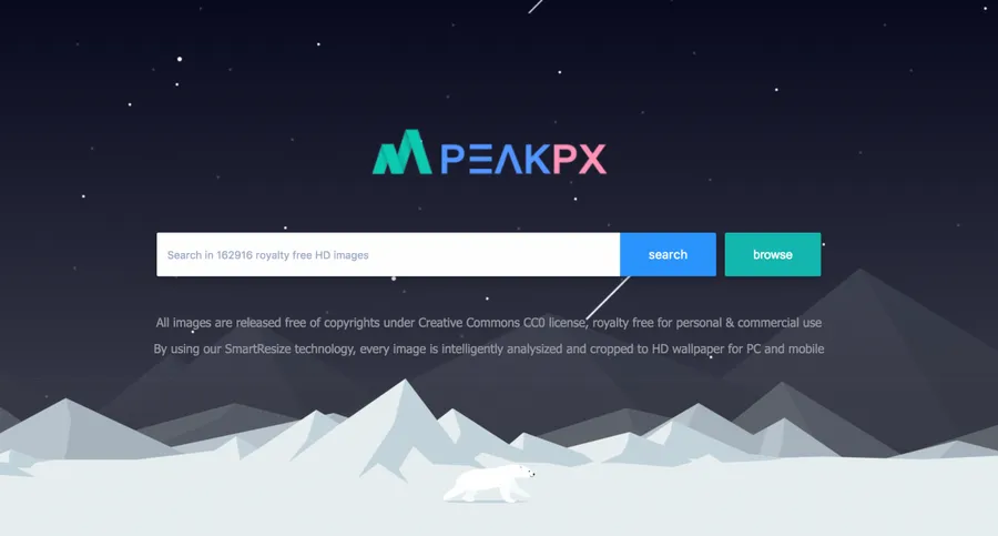 Peakpx：16萬張CC0授權免費高畫質圖庫，皆可線上裁切下載