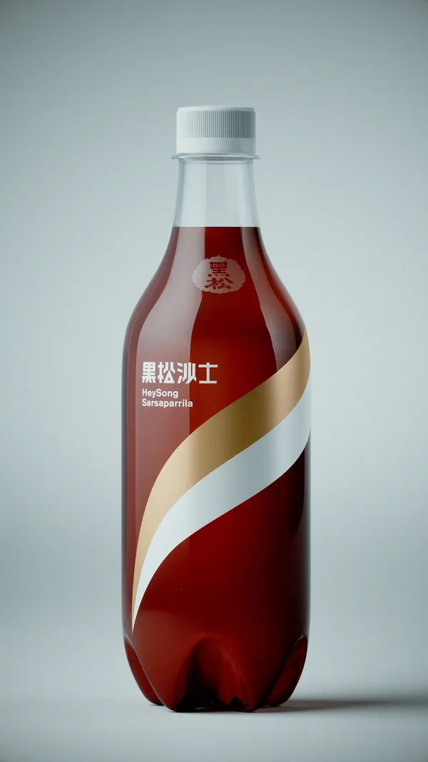 設計師自行設計新的黑松沙士包裝。YMDS.jpg