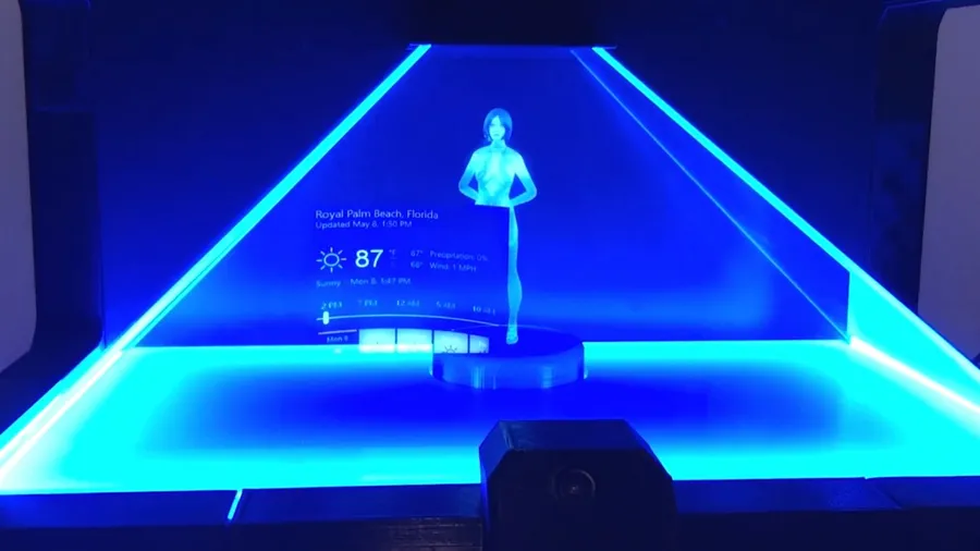 太太走出來幫你！業餘開發者用全息投影讓 Cortana AI 助手出現在現實中