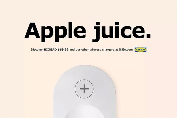 為了歡迎Apple加入無線充電行列，IKEA新廣告賣起蘋果汁？