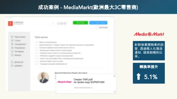 透過個人化 Web Push，協助歐洲最大 3C 零售商 MediaMarkt 提高 5.10% 的