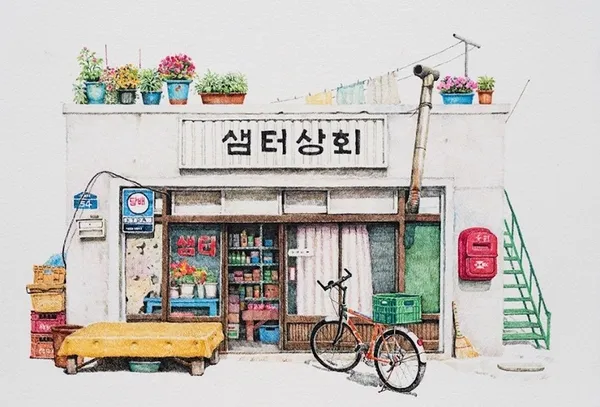 me-kyeoung-lee-south-korean-convenience-store-draw