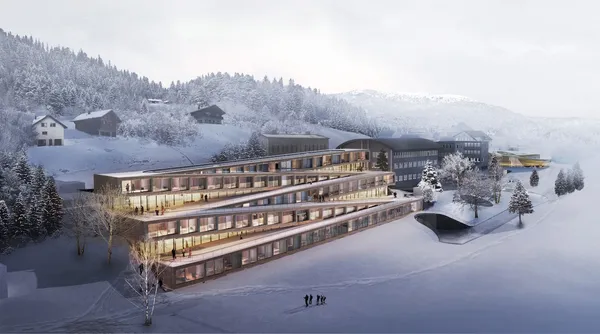 屋頂就是滑雪道！BIG 於瑞士設計的新飯店「Audemars Piguet Hotel des Horlogers 」