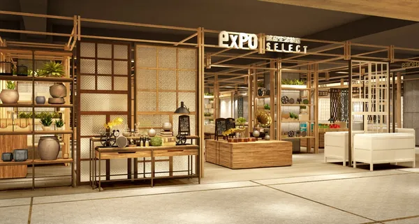 圖二：誠品生活南西4樓「expo SELECT誠品生活精選」以「台式生活美學」為主題，店裝採用鐵窗花