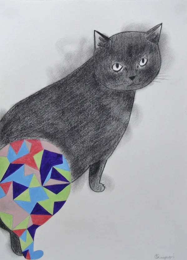 17.謙卑的貓_Modest Cat(Drawing).JPG