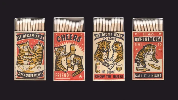 火柴盒歷險記？美國藝術家Arna Miller將復古貓咪躍上火柴盒，展開一系列日常冒險！
