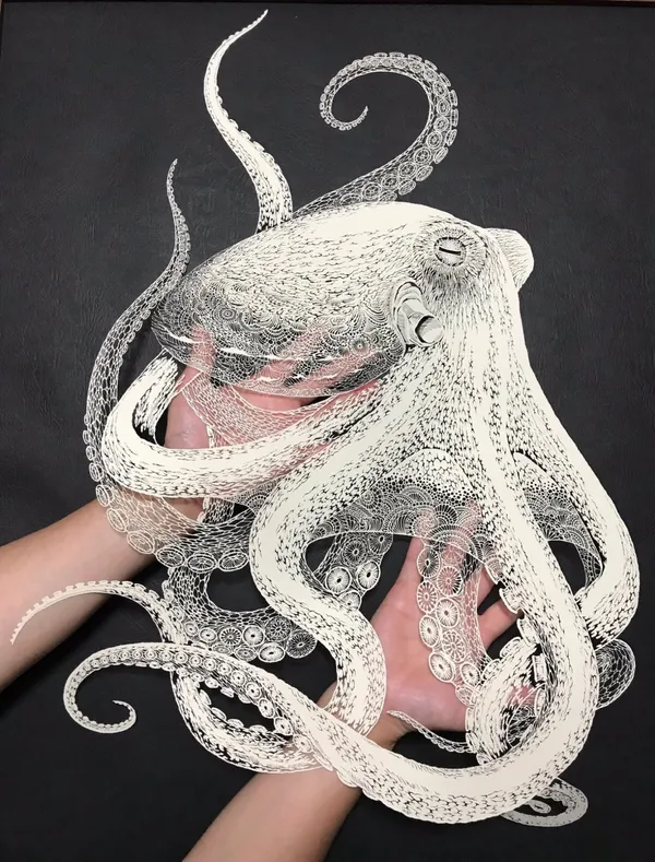 Masayo Fukuda-切繪藝術-海章魚.jpg