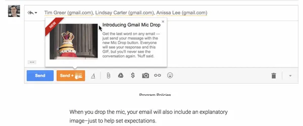 Gmail mic drop