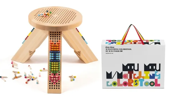 三腳凳變棋盤遊戲！ Miu Miu攜手M/M (PARIS)推限量版特製家具，12種顏色、300根大型火柴棍妝點獨特