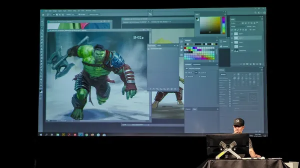 漫威原畫展-安東尼弗朗西斯科-Anthony Francisco與其創作角色浩克Hulk (1).j