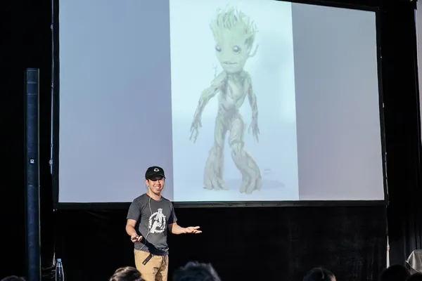 漫威原畫展-安東尼弗朗西斯科-Anthony Francisco與其創作角色Baby Groot.j