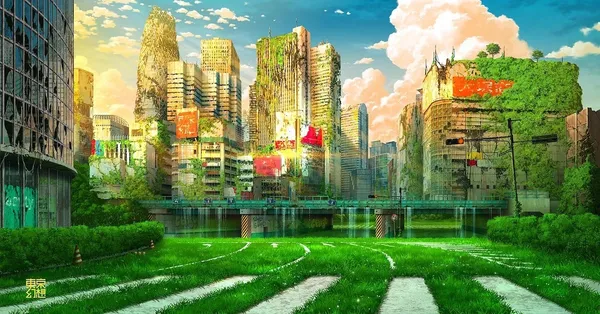 末日後，大自然才是最終生存者？藝術家以細緻生動的電腦插畫，預見東京末日光景