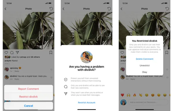 Instagram restrict