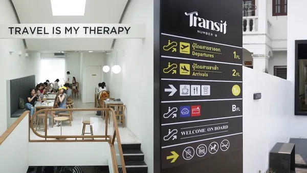 在咖啡店等一段航站情緣：清邁機場附近，旅行概念咖啡館「Transit Number 8」