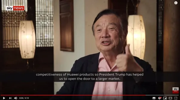 huawei boss said trump helped us