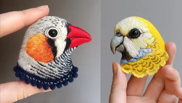 許願以刺繡紀錄全球鳥類！波蘭藝術家 Paulina Bartnik 的超寫實小鳥刺繡