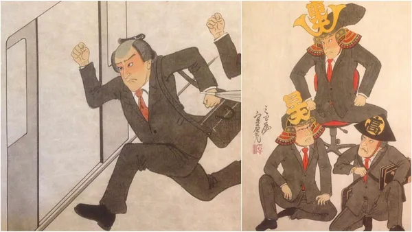 重拾失傳的浮世繪藝術！日本畫家自學出師，用浮世繪紀錄上班族心聲