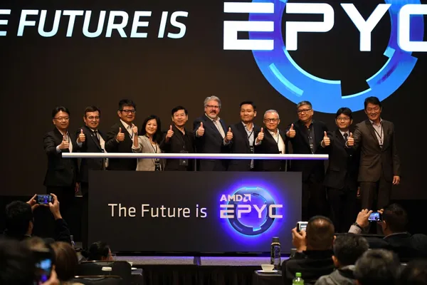 AMD EPYC新世代企業高峰論壇，眾多資料中心合作夥伴站台力挺。圖左至右為ALTOS、Dell E