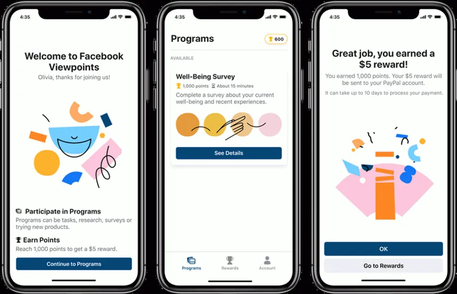 填問卷就能賺150元！Facebook市調App「Viewpoints」問世引質疑