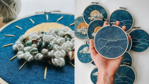開始刺繡才一年！繡出如藝術筆觸的雲朵山巒，令人驚豔的刺繡新手 Katie Martin