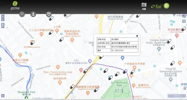 getchee健保特約藥局地圖