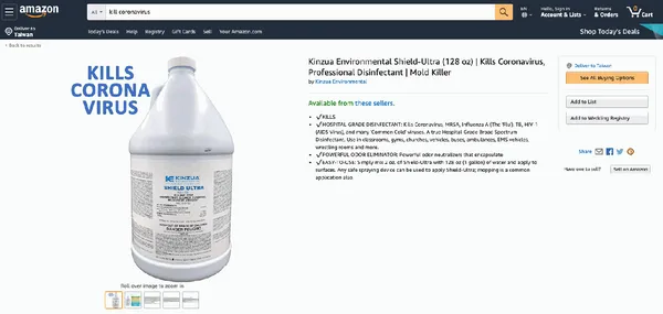 Products claim they are capable to kill coronaviru