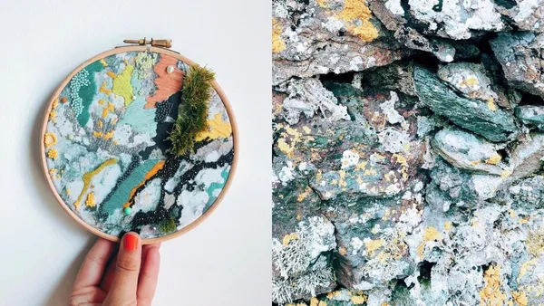 她用刺繡紀錄歐陸海岸紋理！海草、地衣、地貌，英國藝術家 Emily Botelho 海岸系刺繡