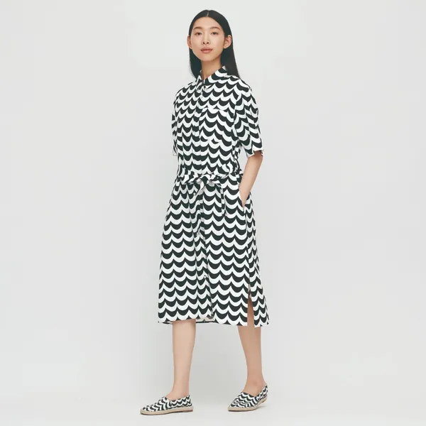 UNIQLO X Marimekko 亞麻混紡襯衫式洋裝_NT$1,990_穿搭圖.jpg