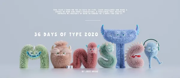 字母怪獸出沒！以怪獸電力公司為靈感，秘魯設計師 José Arias 一天一隻的創意字母設計