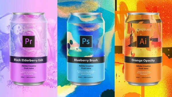 Adobe 軟體變身果汁！來一瓶 Photoshop 藍莓汁，喝了修圖力大增、靈感爆發