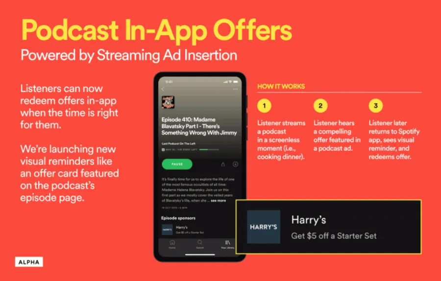 向Podcast廣告主招手，Spotify開發新功能：自動輸入優惠碼