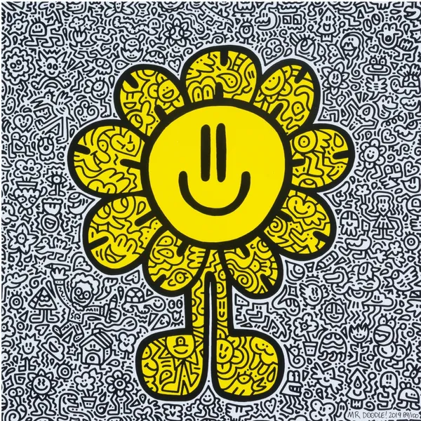 04 琢璞藝術中心 Mr. Doodle 塗鴉先生Yellow Flower黃色花 et-100限量