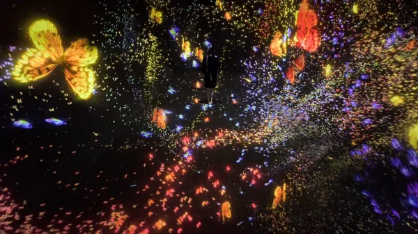 圖9 東京台場展出無邊界的群蝶超然的空間Flutter of Butterflies Beyond 