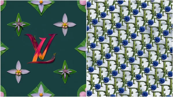 以「花草」詮釋時尚 icon！藝術家井上羅來用植物拼貼 9 大時尚品牌 logo