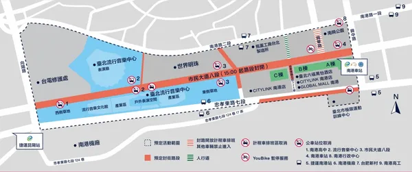 白晝之夜攻略地圖、服務站、導覽解說地點、7 大主題場域