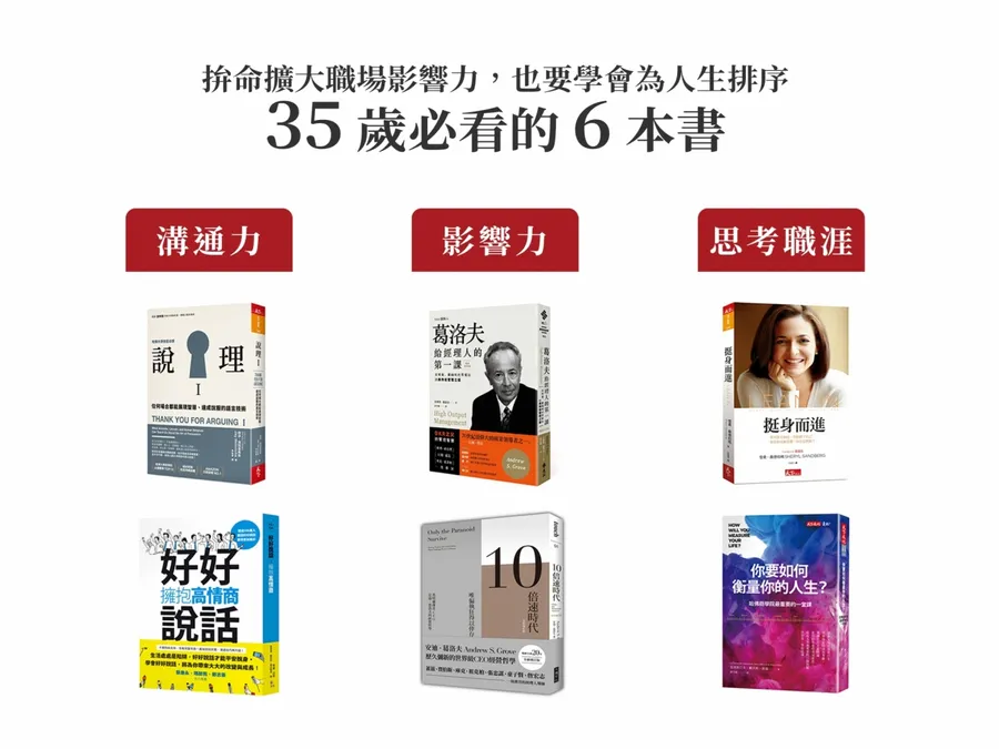 屬於「三十而立」的讀書清單：溝通力、影響力與人生排序