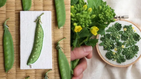 超逼真蔬食刺繡！撇開花草，專注於「蔬果」的小貓小姐：「 針線最能帶出蔬果的美」