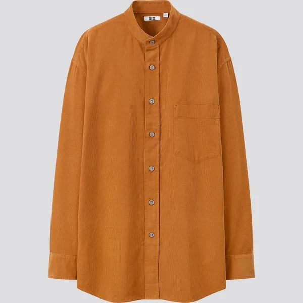 UniqloU_男裝 U燈芯絨寬版立領襯衫(長袖)_NT$990_單品圖2.jpg