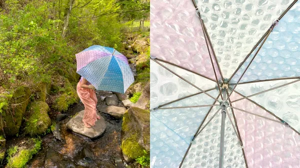雨天的夢幻氣泡！日本「氣泡紙雨傘」療癒逗趣設計：滿布氣泡的傘面讓人好想捏