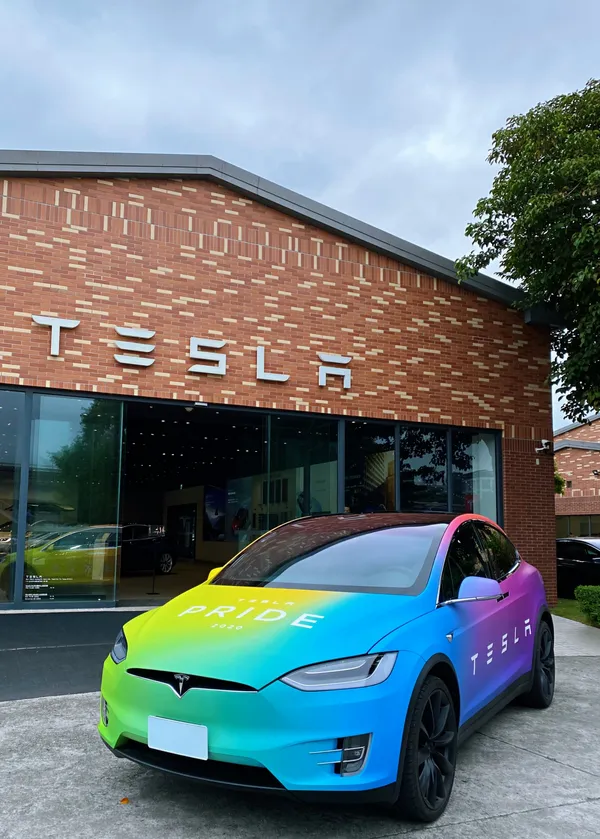 2020限定版的彩虹Tesla Model X