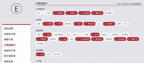 關鍵字訂閱