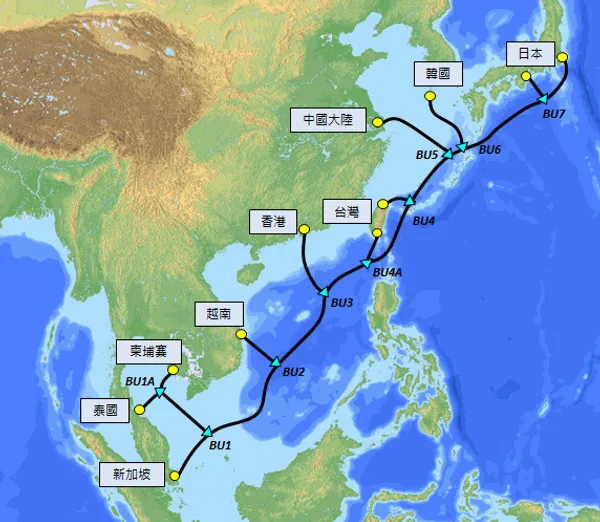 中華電信投資海底電纜SJC2