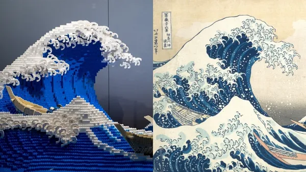 萬片樂高重現〈神奈川沖浪裏〉！日本達人三井淳平，讓葛飾北齋的浪花變逼真立體