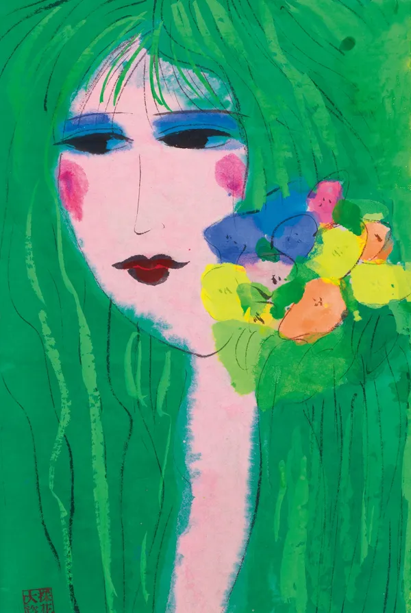2021 ONE ART Taipei 丁雄泉Walasse TING_帶花女郎.jpg